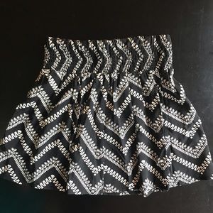 Black & Cream Circle/Skater Skirt